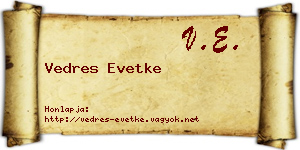 Vedres Evetke névjegykártya